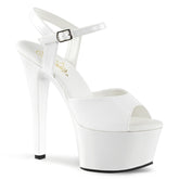 Pleaser ASPIRE-609 White Ankle Strap Sandals - Shoecup.com - 1